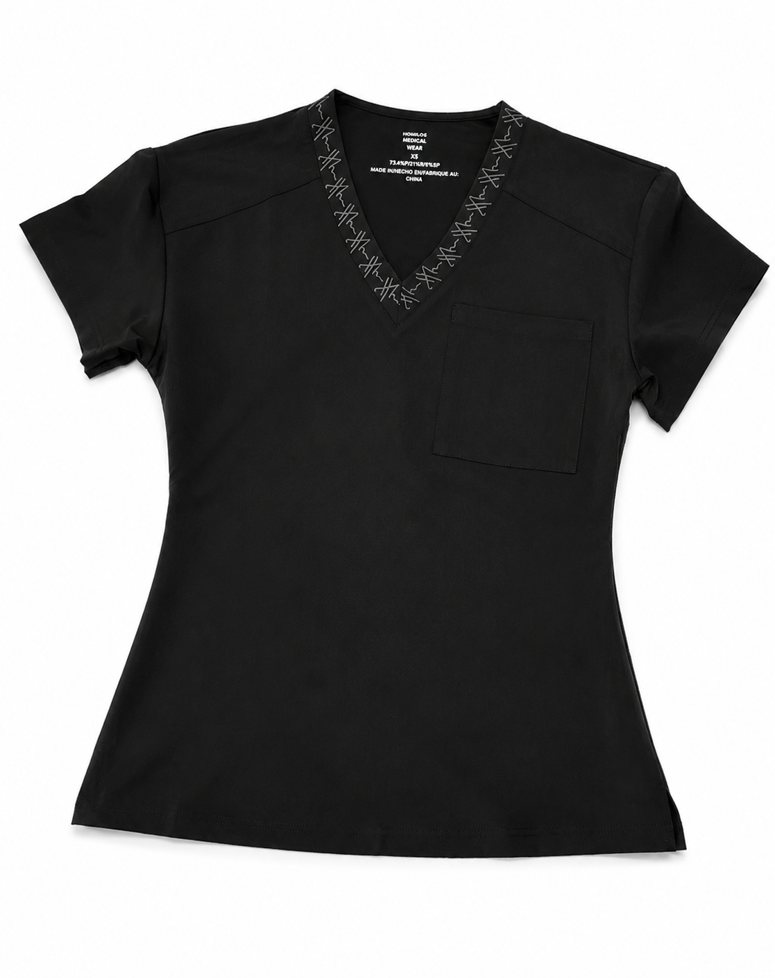 Homilos Black Scrub Top