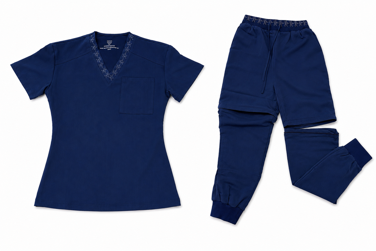 Homilos Navy Blue Scrub Set